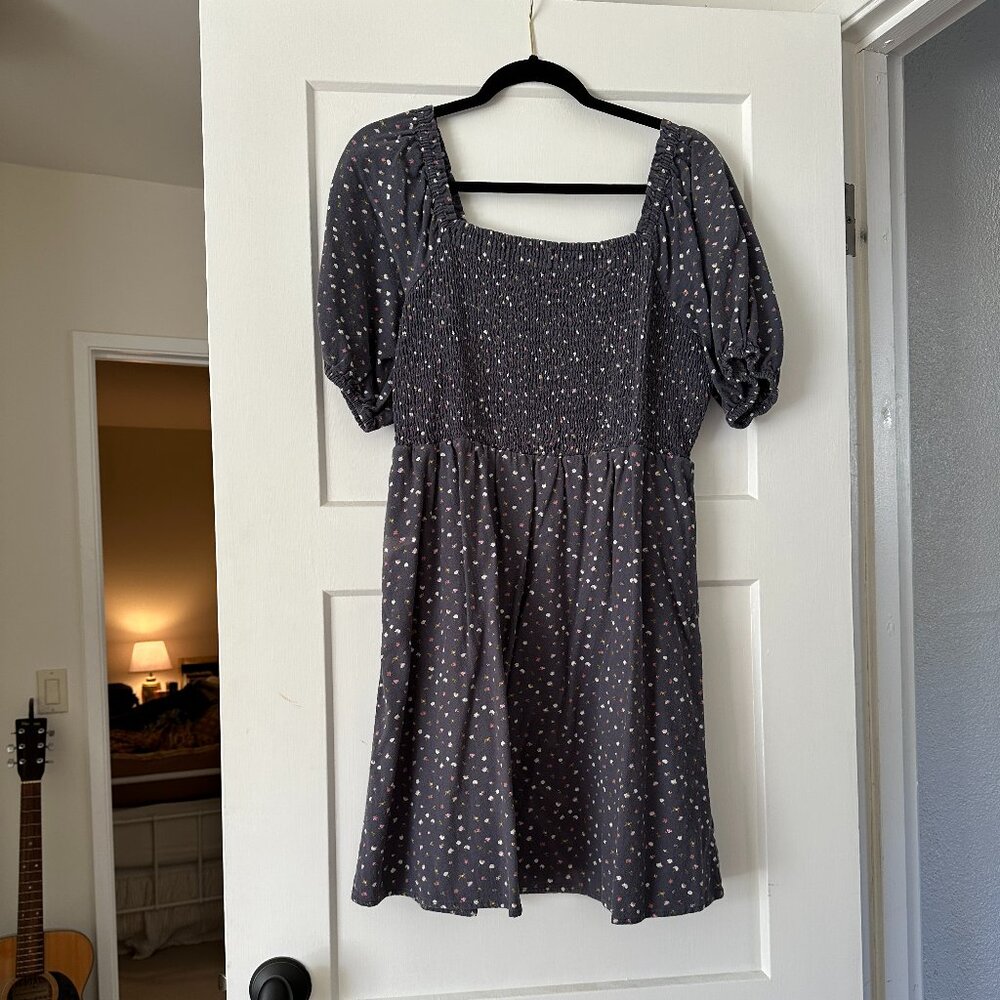 Universal Thread Floral Puff-Sleeved Smocked Dress